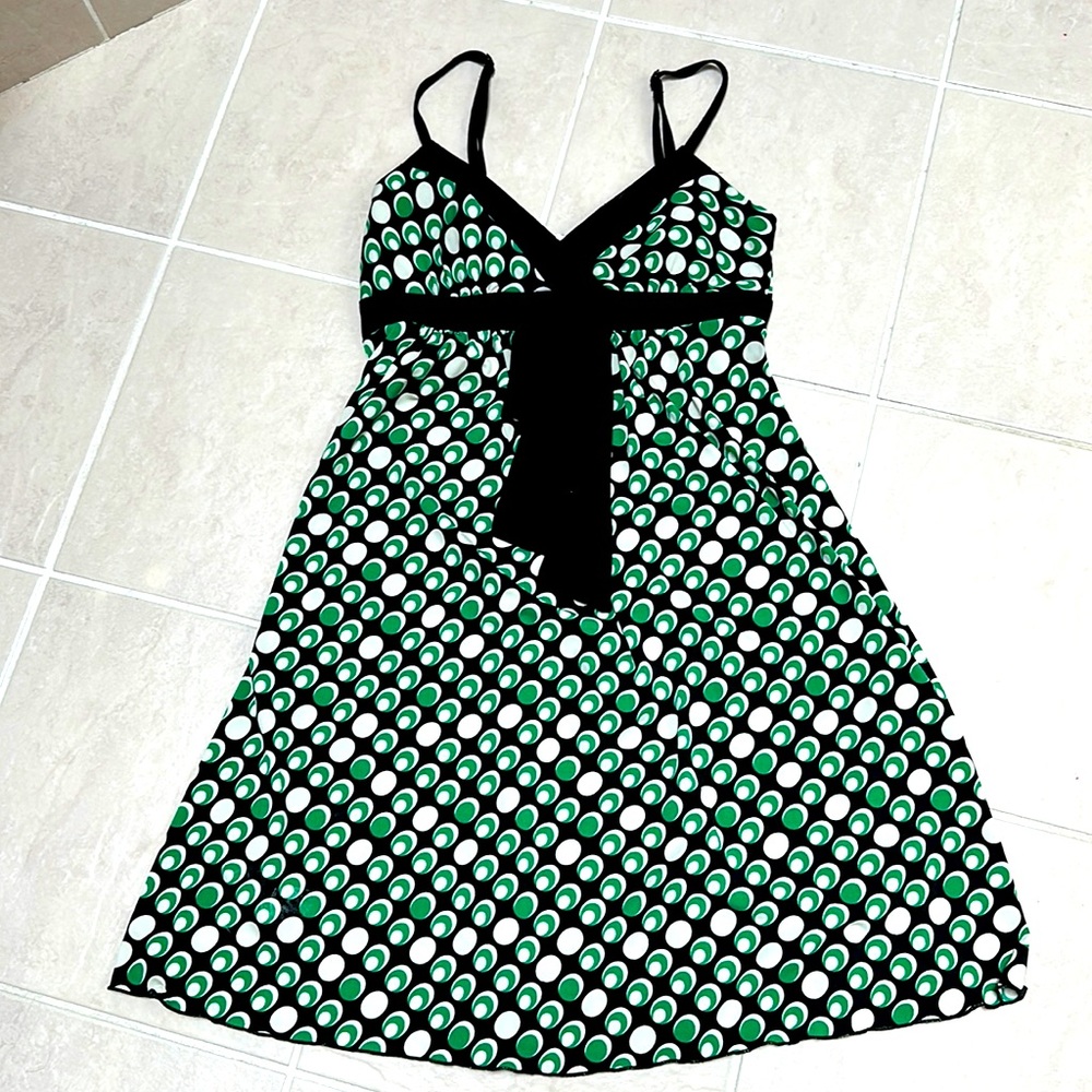 Cute short spaghetti strap dress with black bow size small